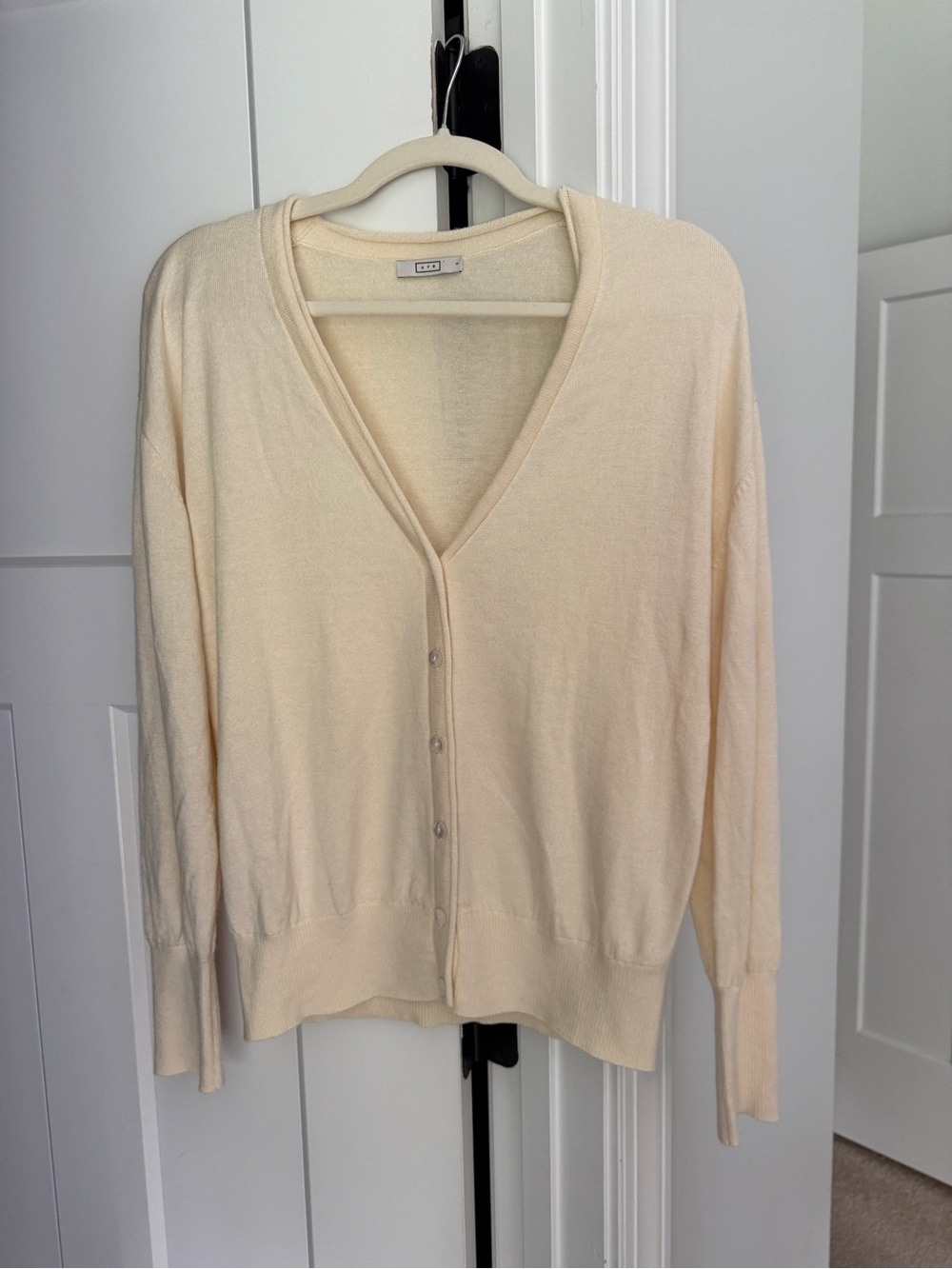 AYR Cardigan The Airport Cardi Sweater wool blend cream